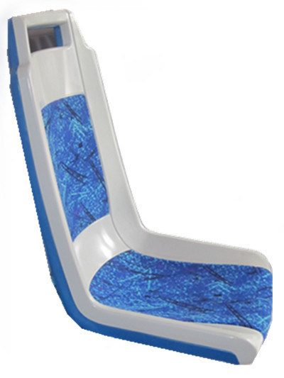 Assentos de ônibus de plástico ergonômico cor azul sopro moldado 425mm largura forma fina